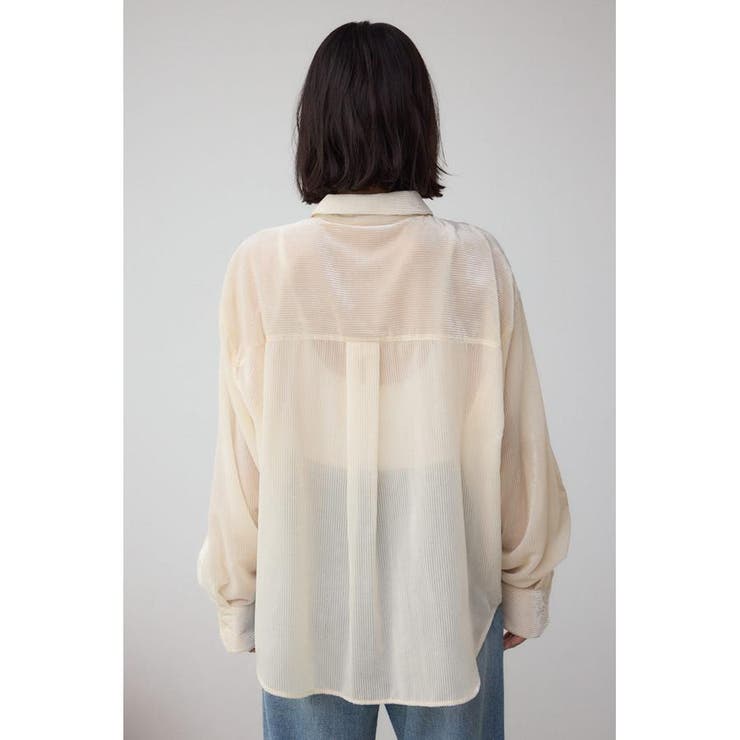 シアーコーデュロイ袖スリットボタンシャツ | AZUL BY MOUSSY | 詳細画像7 
