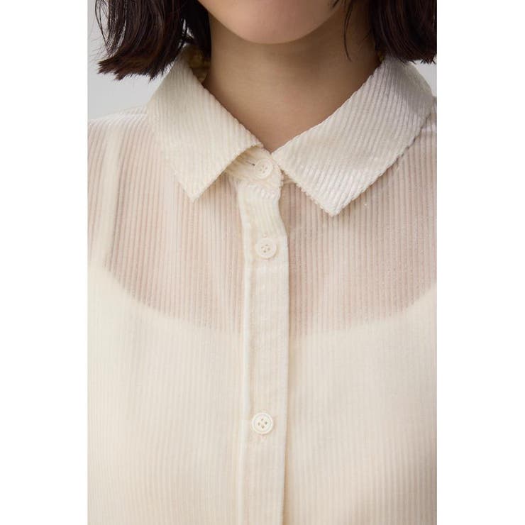 シアーコーデュロイ袖スリットボタンシャツ | AZUL BY MOUSSY | 詳細画像8 