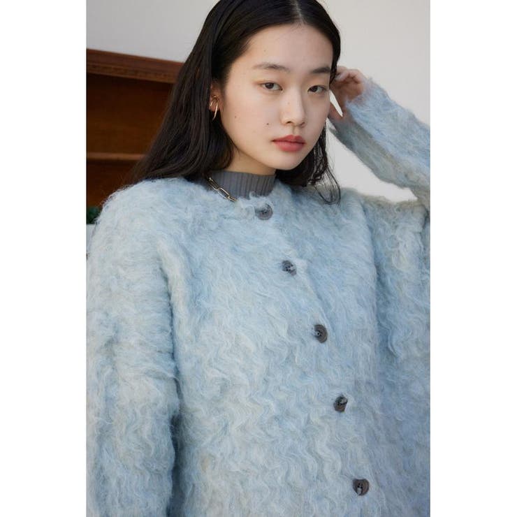 シャギーボタンロングカーディガン | AZUL BY MOUSSY | 詳細画像1 