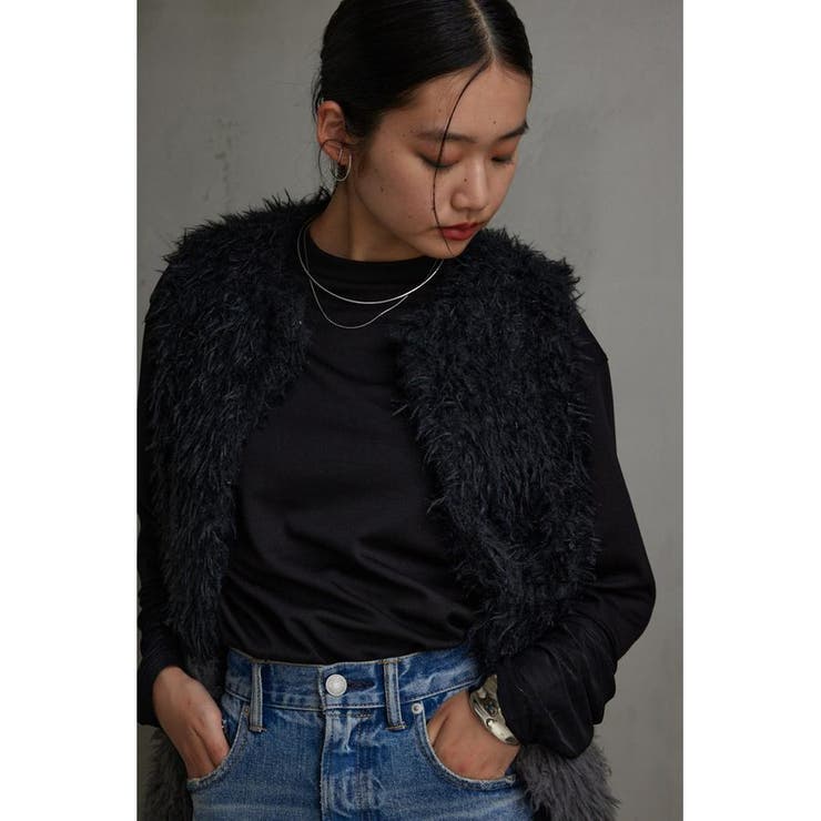 プードルフェイクファーベスト | AZUL BY MOUSSY | 詳細画像1 