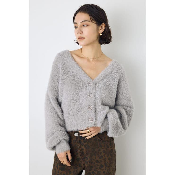 GRY | モヘヤライクニットカーディガン | AZUL BY MOUSSY