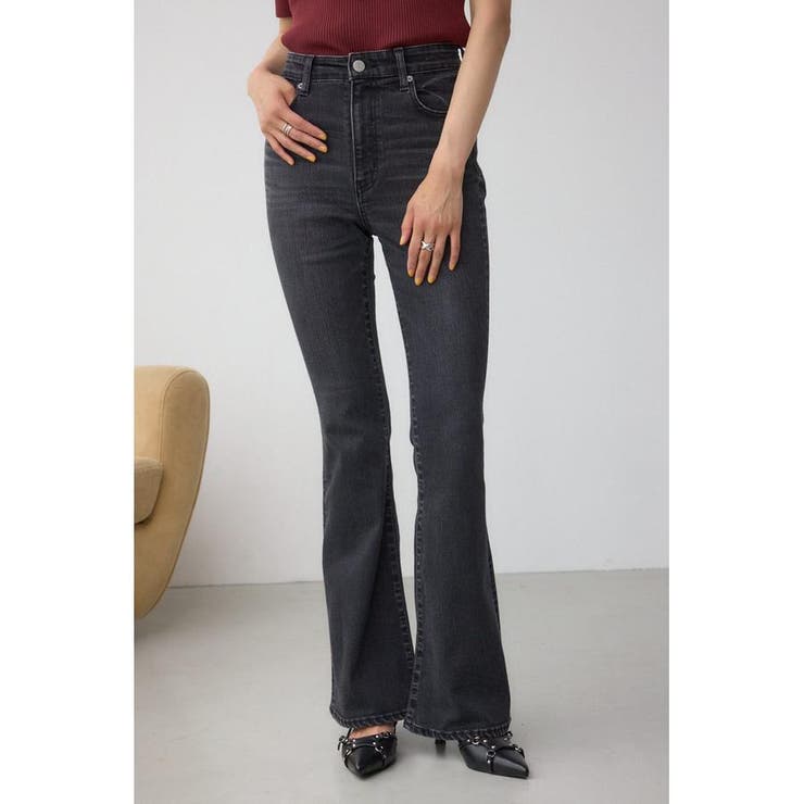 L/BLK1 | AZUL DENIM フレアデニムロング丈 | AZUL BY MOUSSY