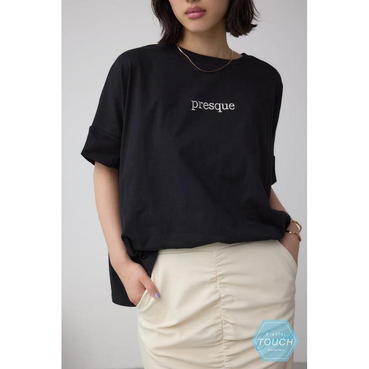 BLK | C/T冷感ロゴシシュウTシャツ | AZUL BY MOUSSY