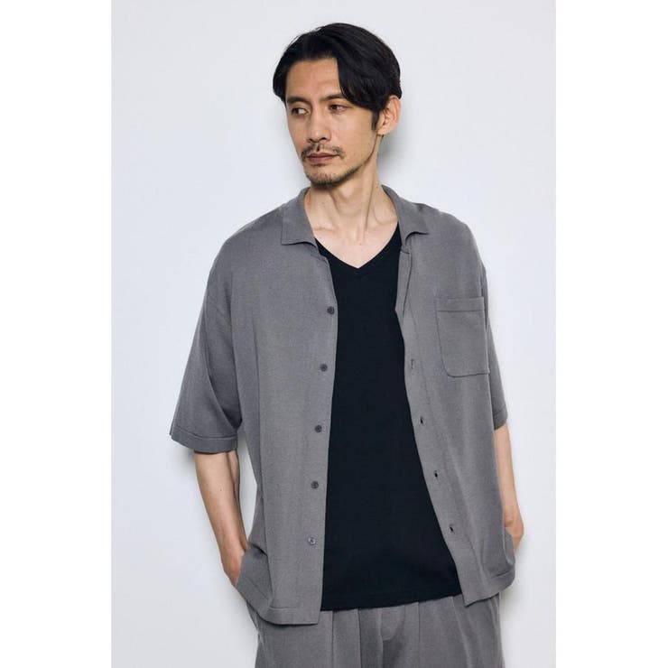 リラックスオープンカラーニットシャツ | AZUL BY MOUSSY | 詳細画像12 