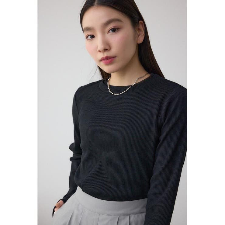 シアーネックリブトップス | AZUL BY MOUSSY | 詳細画像10 