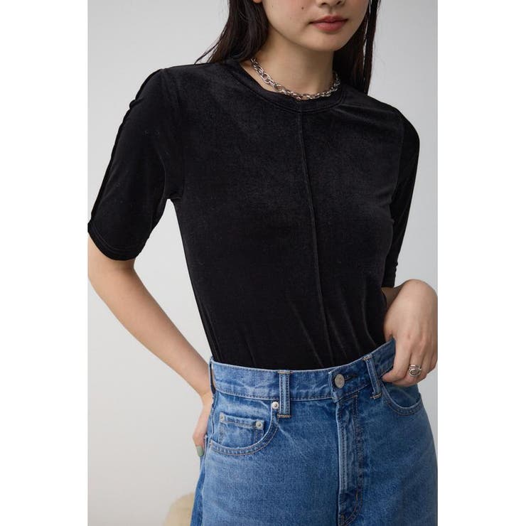BLK | ベロア5分袖トップス | AZUL BY MOUSSY