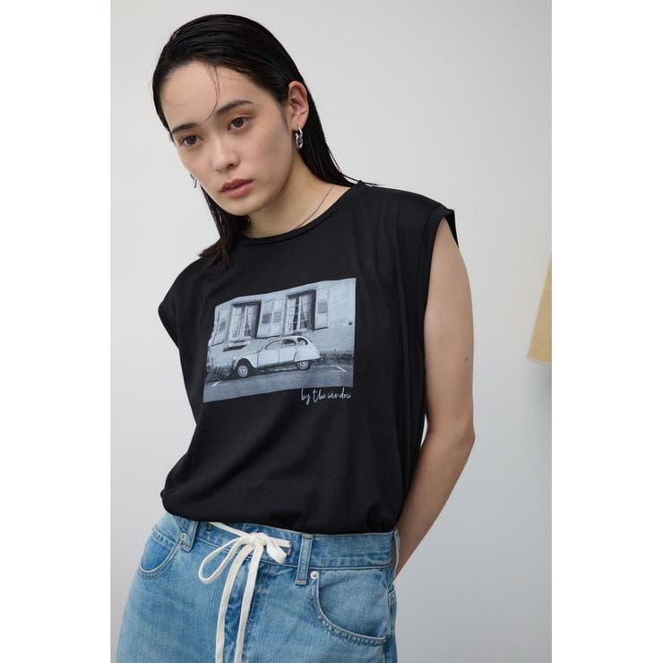 セール】プリントノースリーブTシャツ（Tシャツ/カットソー