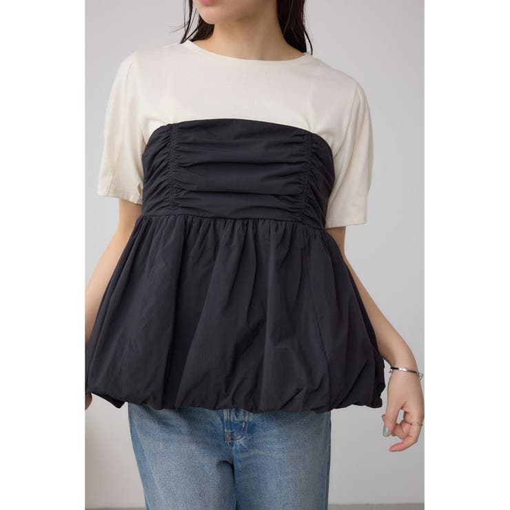 BLK | ペプラムバルーントップス | AZUL BY MOUSSY