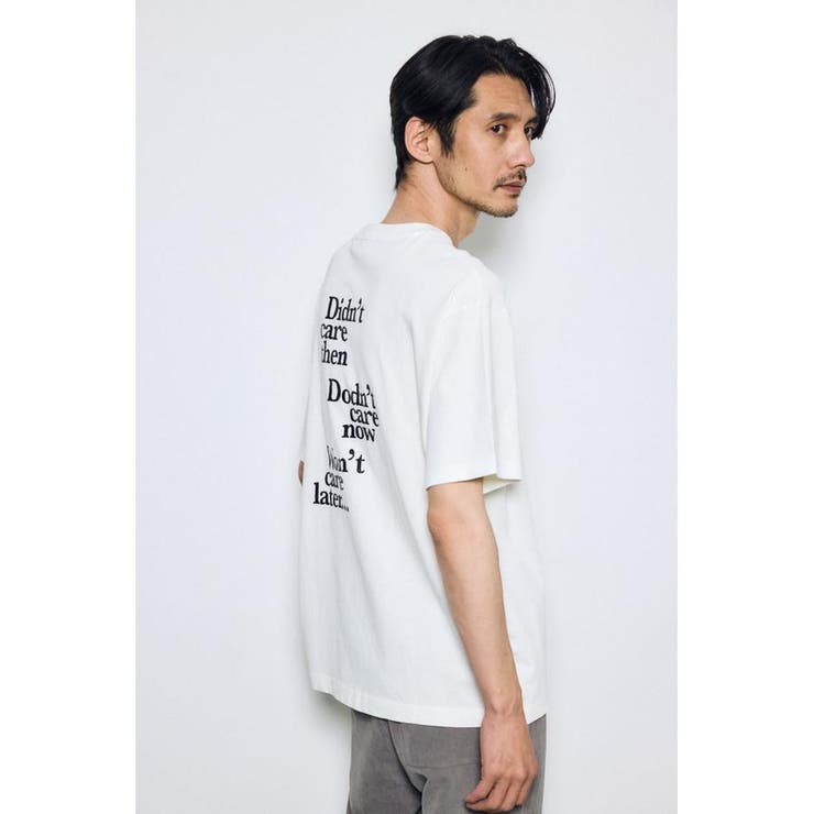 引き揃え天竺バックメッセージロゴTシャツ | AZUL BY MOUSSY | 詳細画像3 