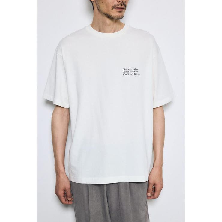 WHT | 引き揃え天竺バックメッセージロゴTシャツ | AZUL BY MOUSSY