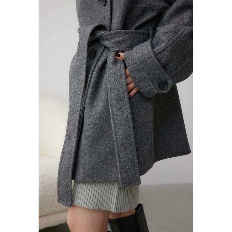 スタンドカラーウォッシャブルミディコート グレー AZUL BY MOUSSY AZUL by moussy｜スタンドカラーウォッシャブルミディコート