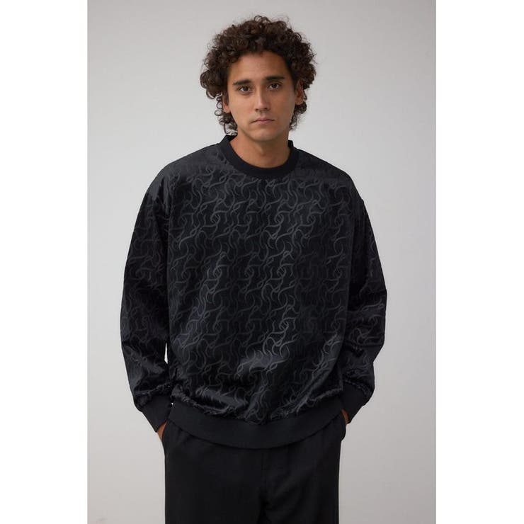 ベロアエンボス総柄トップス | AZUL BY MOUSSY | 詳細画像3 