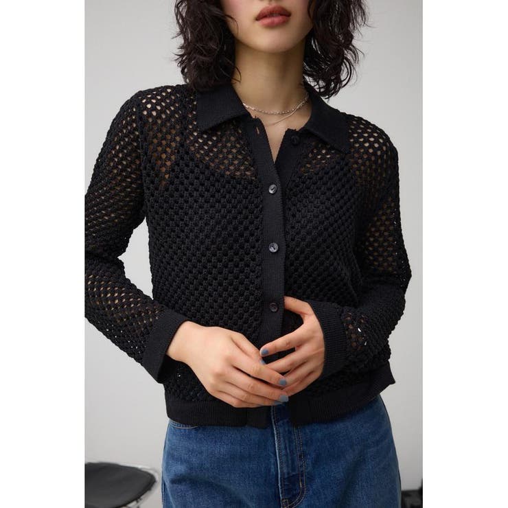 BLK | メッシュポロニット | AZUL BY MOUSSY