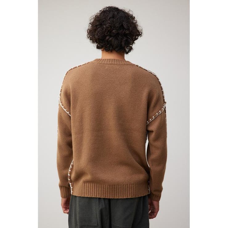 ブランケットステッチニットプルオーバー[品番:AZLW0021418 ブランケットステッチニットプルオーバー[品番:AZLW0021418