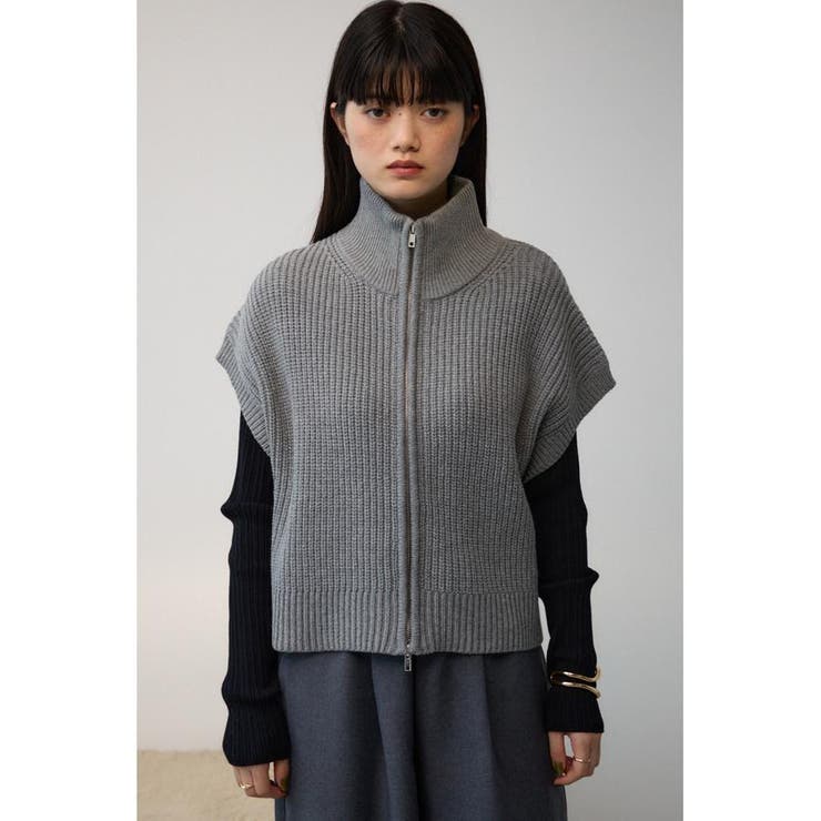 ジップアップニットベスト | AZUL BY MOUSSY | 詳細画像24 