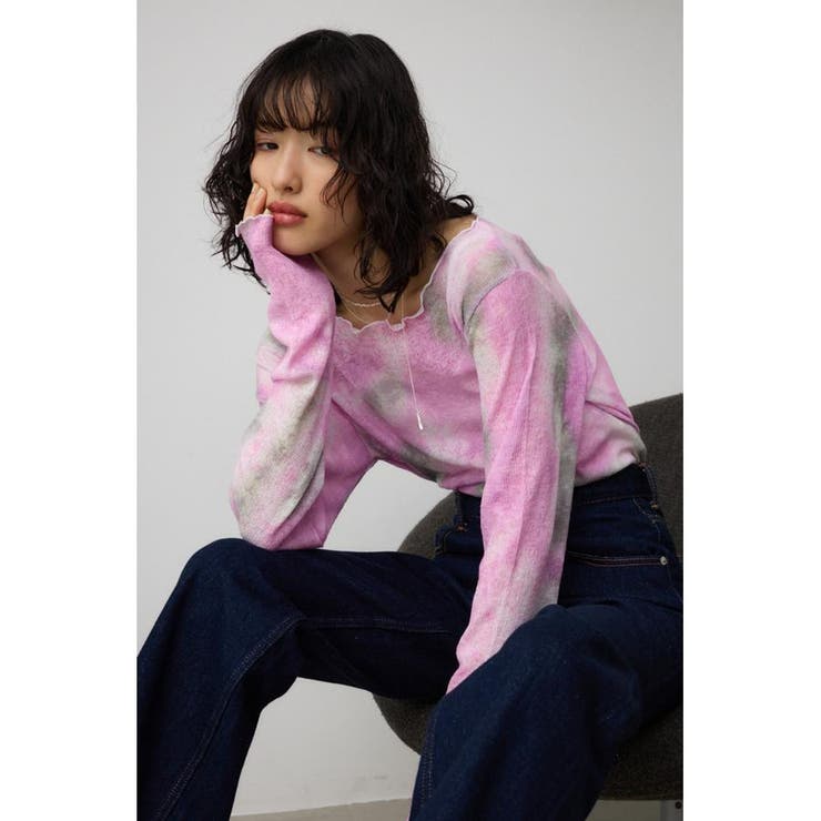 タイダイリブカットソー[品番：AZLW0021954]｜AZUL BY MOUSSY
