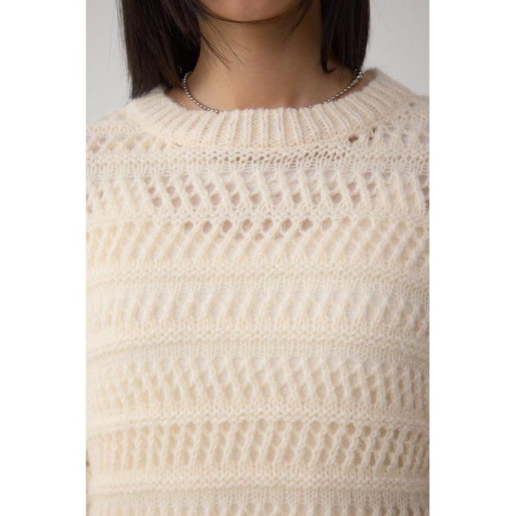 メッシュボーダーインナーセットニット | AZUL BY MOUSSY | 詳細画像8 