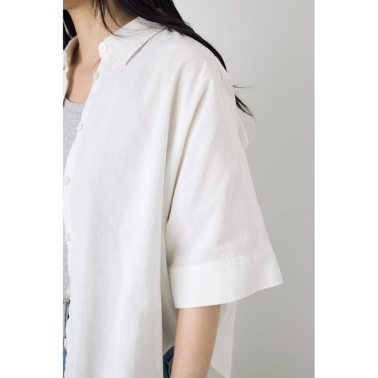 フレンチリネンCOOLMAXショートドルマンシャツ | AZUL BY MOUSSY | 詳細画像7 