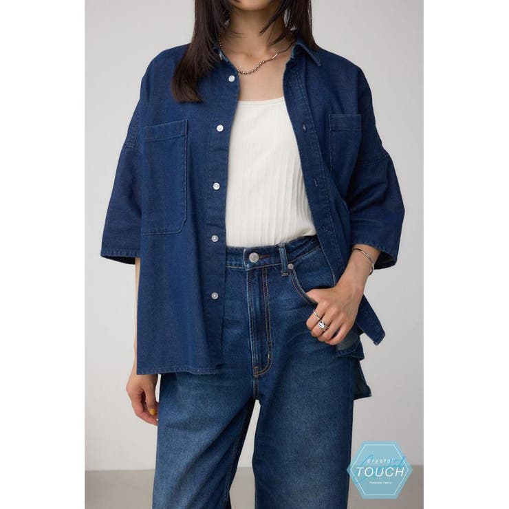 D/BLU3 | C/T冷感デニムドルマンシャツ | AZUL BY MOUSSY