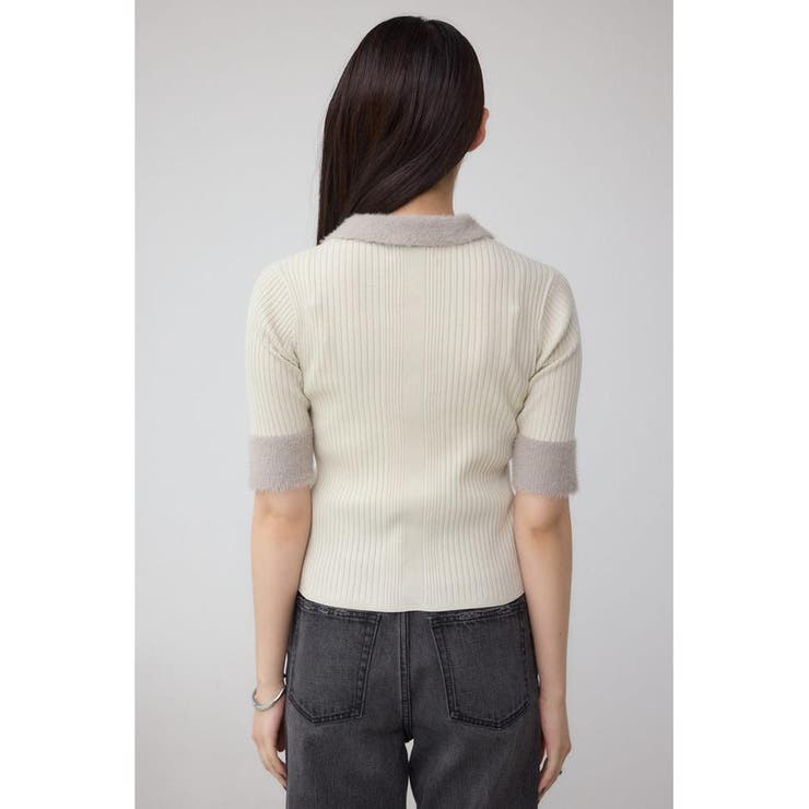 シャギーコンビポロニットトップス | AZUL BY MOUSSY | 詳細画像7 