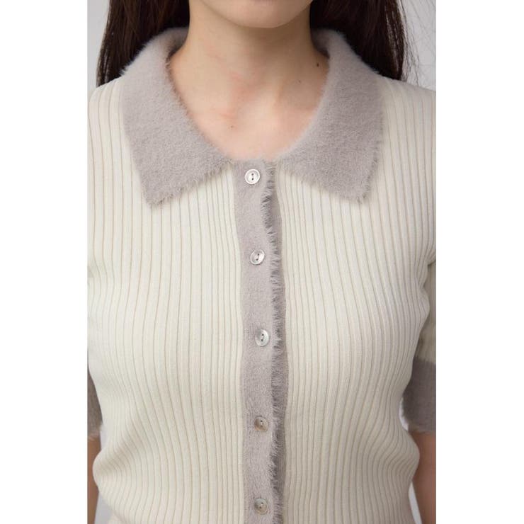 シャギーコンビポロニットトップス | AZUL BY MOUSSY | 詳細画像8 