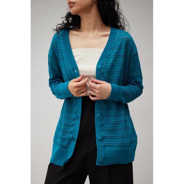 TQ | シャドーボーダーニットカーディガン | AZUL BY MOUSSY