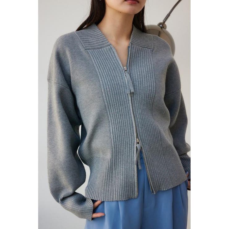 T.GRY | ジップアップニットブルゾン | AZUL BY MOUSSY