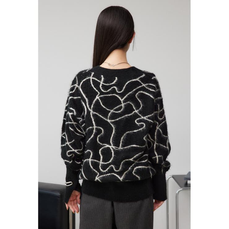 ライン柄ニットカーディガン | AZUL BY MOUSSY | 詳細画像6 