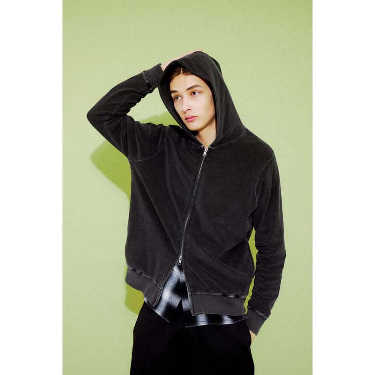 L/BLK1 | ソフトパイルジップアップフーディー | AZUL BY MOUSSY