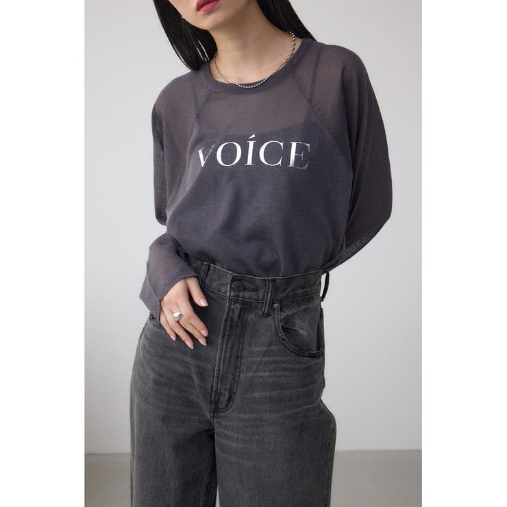 BLK | シアーロゴニットトップス | AZUL BY MOUSSY
