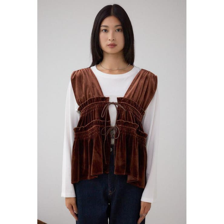 ベロアリボンベスト | AZUL BY MOUSSY | 詳細画像15 