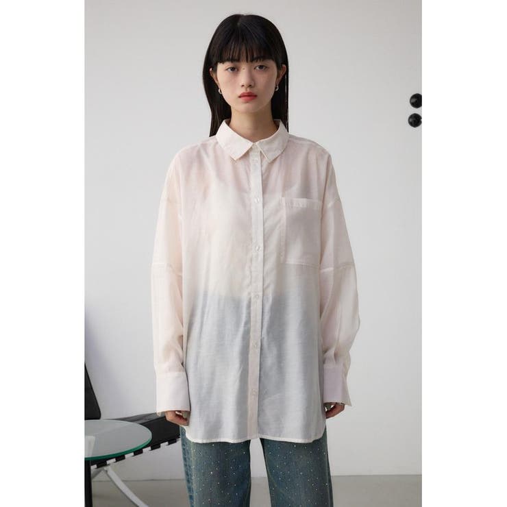 バックスリットシアーオーバーシャツ | AZUL BY MOUSSY | 詳細画像4 