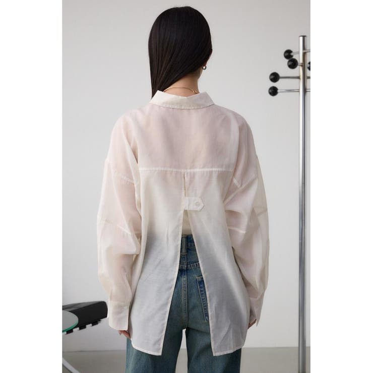 バックスリットシアーオーバーシャツ | AZUL BY MOUSSY | 詳細画像6 