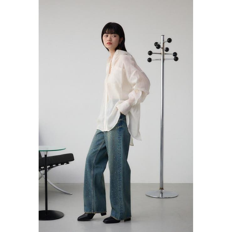 バックスリットシアーオーバーシャツ | AZUL BY MOUSSY | 詳細画像3 