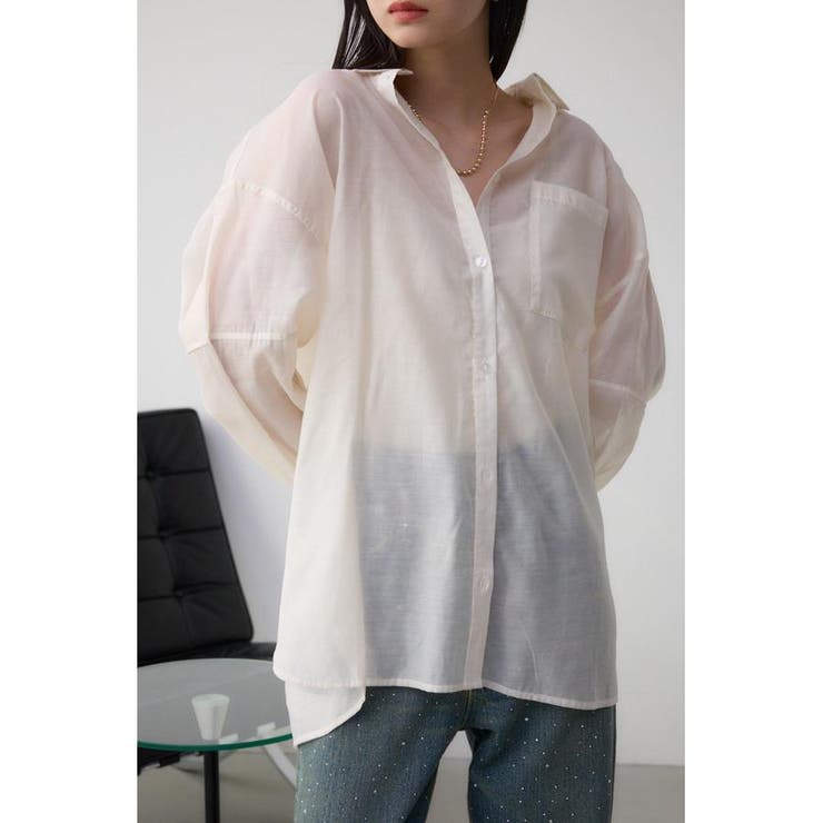 O/WHT1 | バックスリットシアーオーバーシャツ | AZUL BY MOUSSY