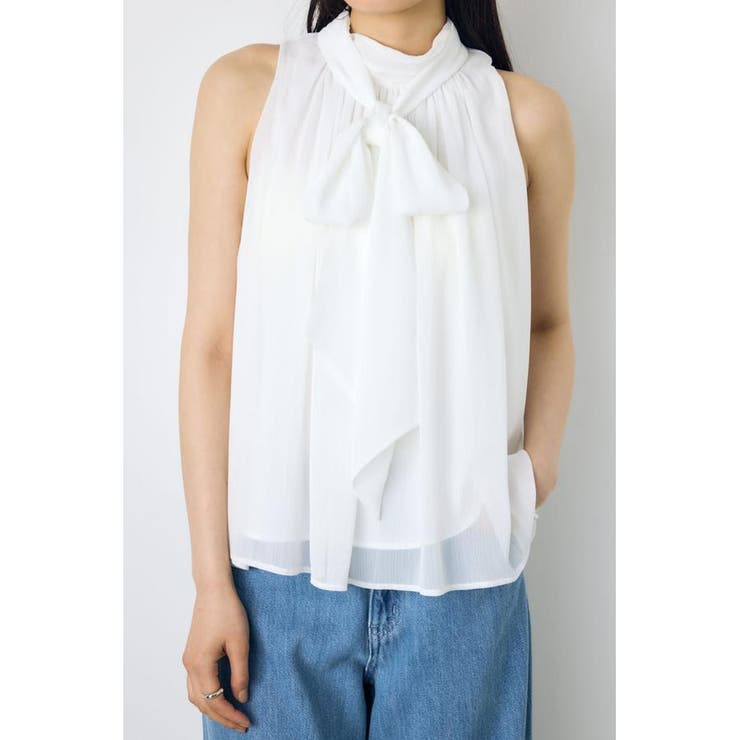 シフォンノースリーブブラウス | AZUL BY MOUSSY | 詳細画像3 
