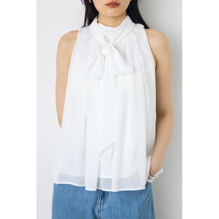 シフォンノースリーブブラウス | AZUL BY MOUSSY | 詳細画像4 