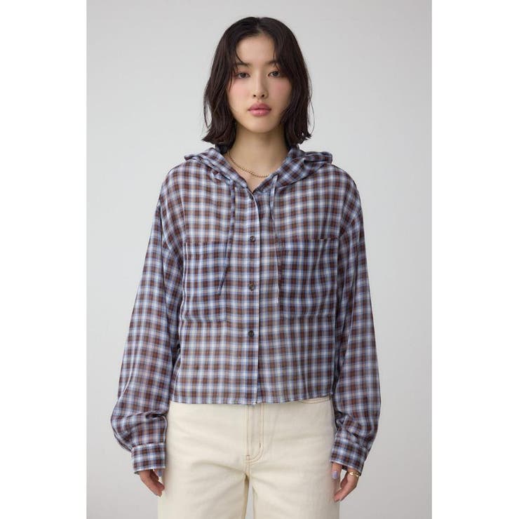 シアーチェックフードシャツ | AZUL BY MOUSSY | 詳細画像20 