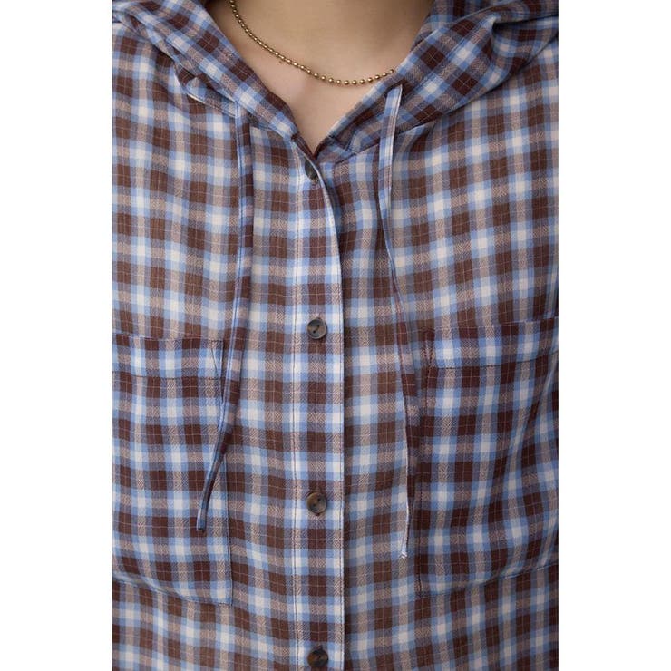 シアーチェックフードシャツ | AZUL BY MOUSSY | 詳細画像23 