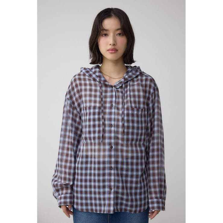 シアーチェックフードシャツ | AZUL BY MOUSSY | 詳細画像29 