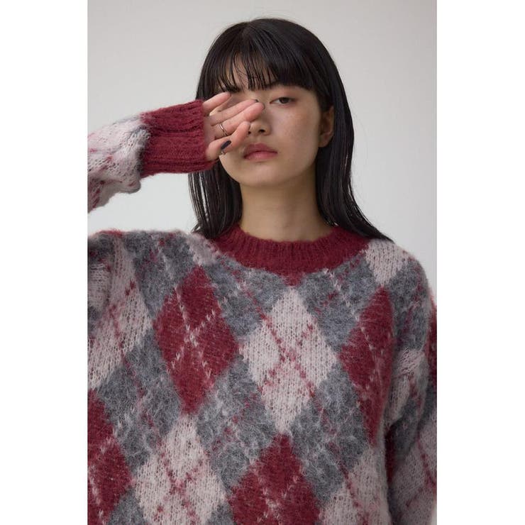 柄BRD5 | アーガイルシャギーニット | AZUL BY MOUSSY