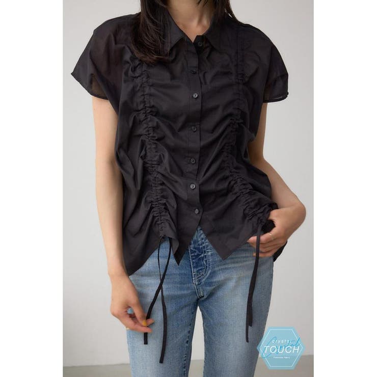 BLK | C/T冷感 ドロストブラウス | AZUL BY MOUSSY