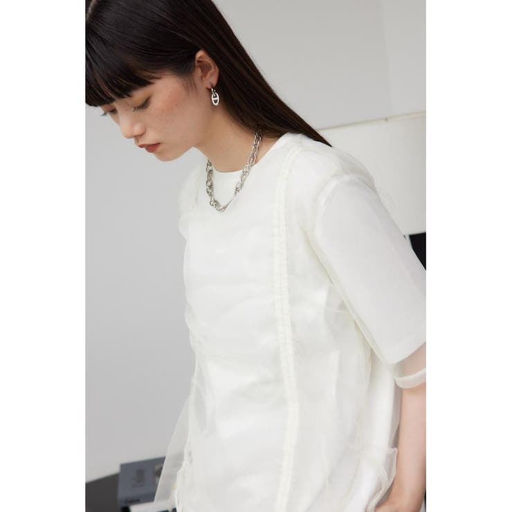 チュールレイヤードドロストトップス | AZUL BY MOUSSY | 詳細画像1 