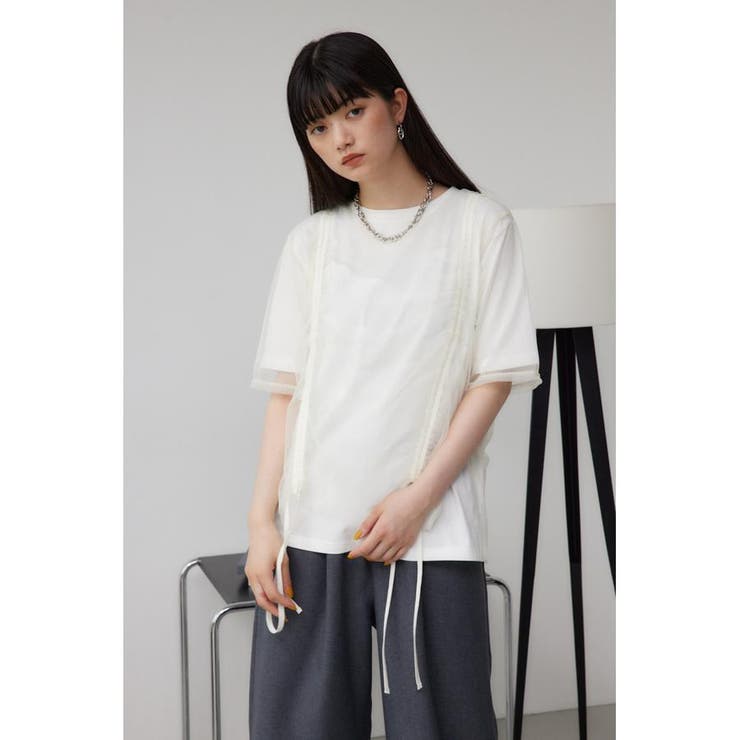 チュールレイヤードドロストトップス | AZUL BY MOUSSY | 詳細画像2 