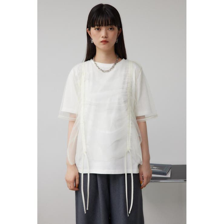 チュールレイヤードドロストトップス | AZUL BY MOUSSY | 詳細画像4 