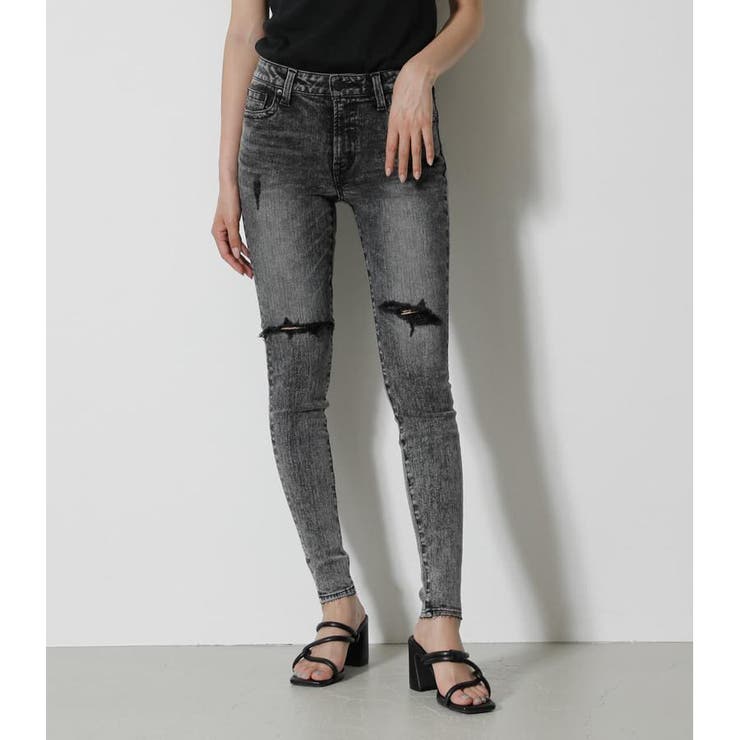 MOUSSY  ケミカルバギー  デニム MOUSSY（マウジー）の「CURVED LINE CHEMICAL BAGGY（デニム