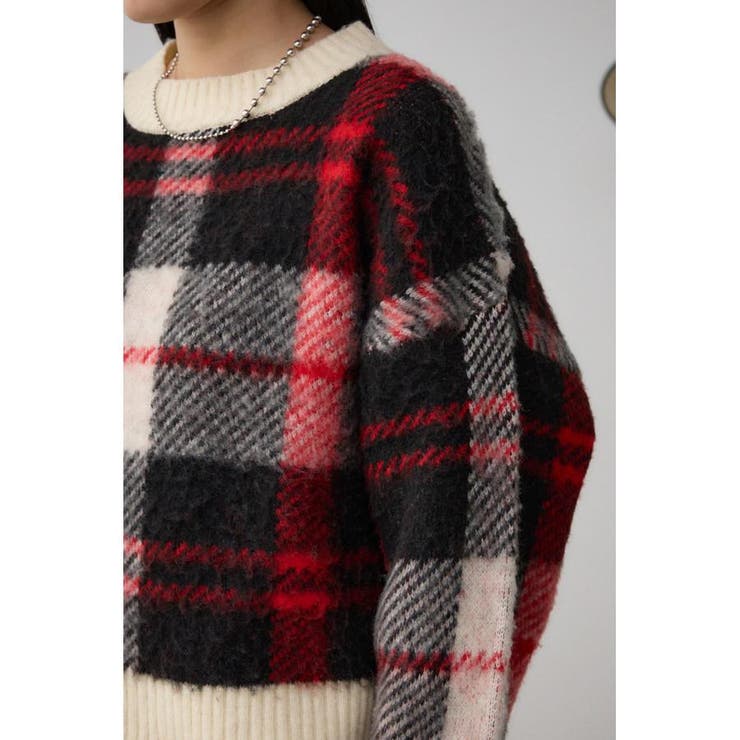 ビッグチェックニット[品番：AZLW0022925]｜AZUL BY MOUSSY（アズール