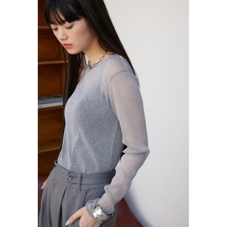 シアーラメ長袖トップス | AZUL BY MOUSSY | 詳細画像11 