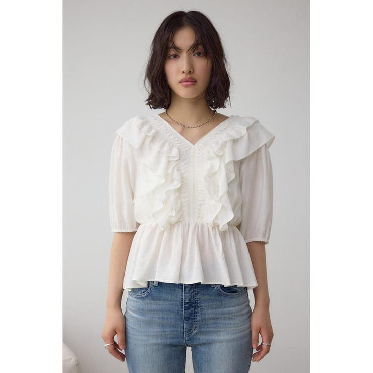 ラッフルショルダーブラウス | AZUL BY MOUSSY | 詳細画像5 