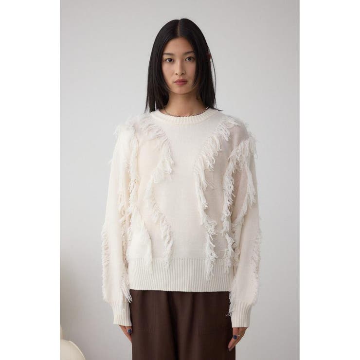 フリンジデザインニットトップス | AZUL BY MOUSSY | 詳細画像5 